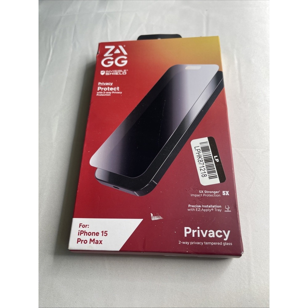 ZAGG Glass Privacy Screen Protector for iPhone 15 Pro‎ Max - 5x Stronger NEW !!!